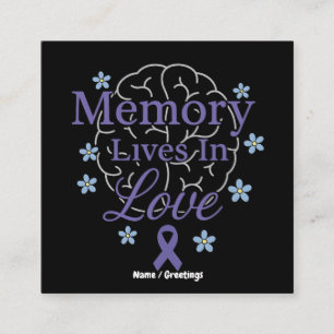 Memory Lives In Love Alzheimer’s Awareness Square Business Card