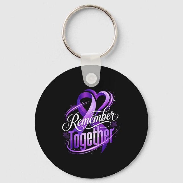 Memory loss alzheimer awareness month remember key ring (Front)