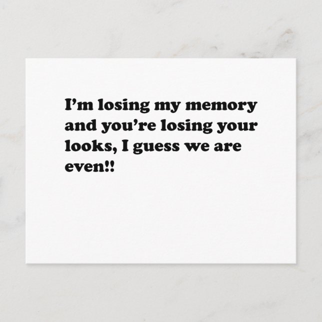 memory loss postcard (Front)