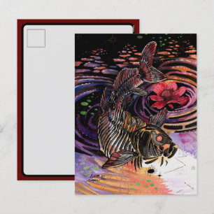 Memory Maps Autumn Vibes Koi Skeleton Reflections Holiday Postcard
