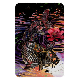 Memory Maps Autumn Vibes Koi Skeleton Reflections Magnet