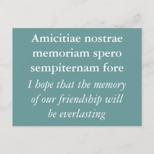 Memory of friendship - Cicero quote Postcard