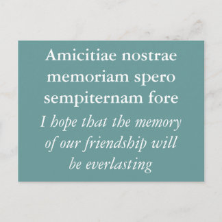 Memory of friendship - Cicero quote Postcard