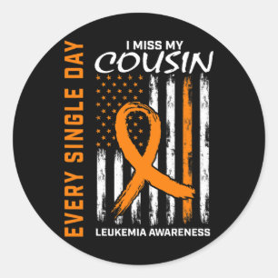 Memory Of Loved One Gifts Cousin Leukaemia Awarene Classic Round Sticker