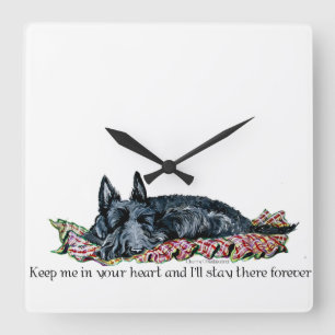 Memory of Scottish Terrier Square Wall Clock