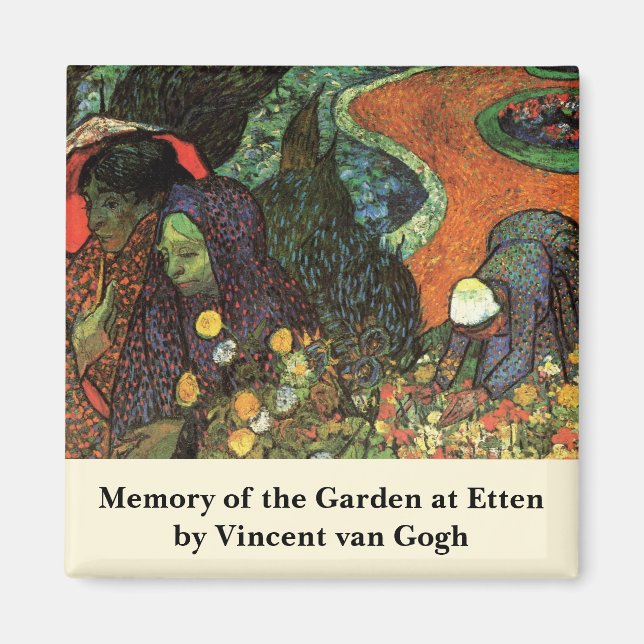 Memory of the Garden at Etten by Vincent van Gogh Magnet (Front)