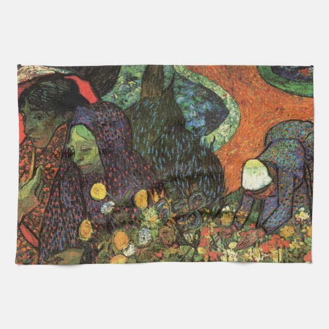 Memory of the Garden at Etten by Vincent van Gogh Tea Towel (Horizontal)