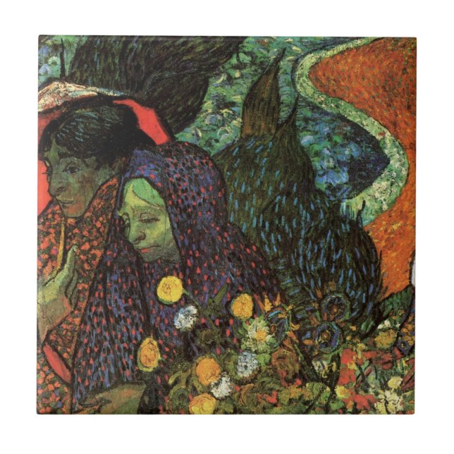 Memory of the Garden at Etten by Vincent van Gogh Tile (Front)