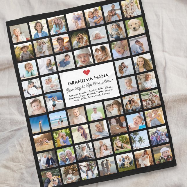 Memory Photo Collage 57 Pictures Easy Custom Gift Fleece Blanket (Creator Uploaded)