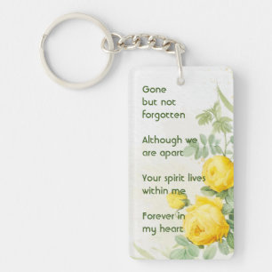 Memory Photo Yellow Roses Garden Flowers Key Ring