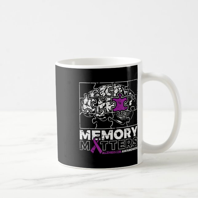 Memory Problem Purple Ribbon Brain Puzzle Heimerhe Coffee Mug (Right)