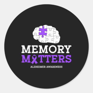 Memory Problems Heimer Purple Ribbon Heimerheimer  Classic Round Sticker