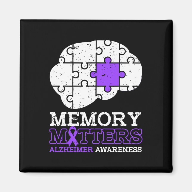 Memory Problems Heimerheimer Awareness Ribbon  Magnet (Front)