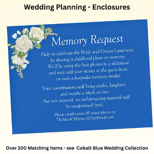 Memory Request - Cobalt Blue & White Roses Wedding