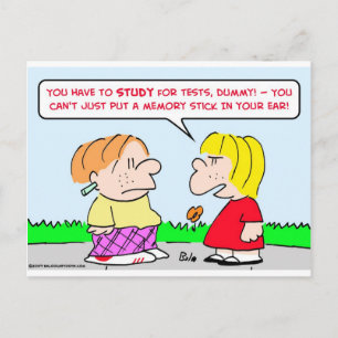 memory stick study tests educations postcard