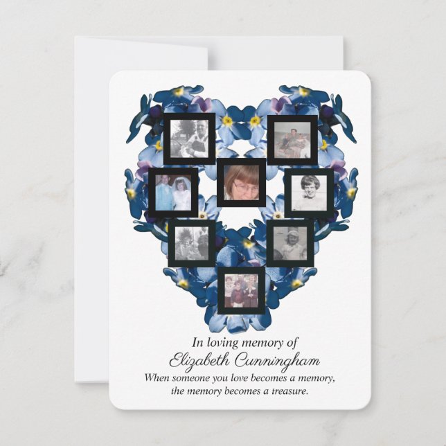 Memory Treasure Floral Heart Design Thank You  (Front)