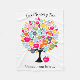 Memory Tree for Loved Ones   Remembrance Family  Fleece Blanket