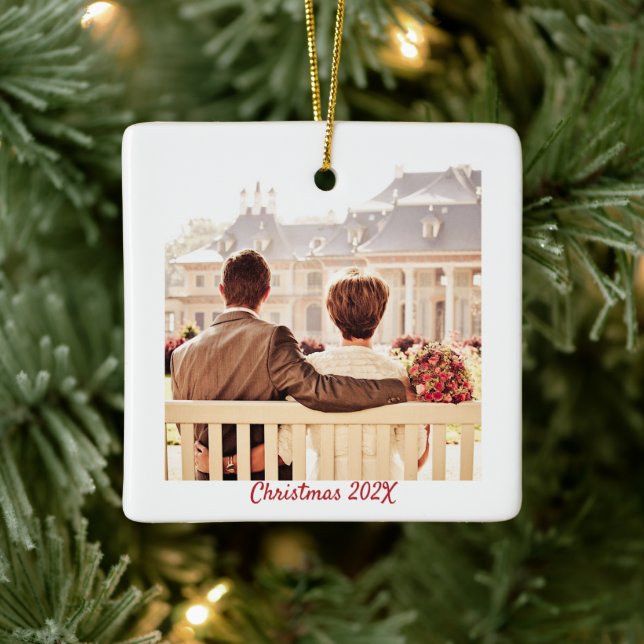 Memory Year Highlights Photo Ceramic Ornament (Tree)