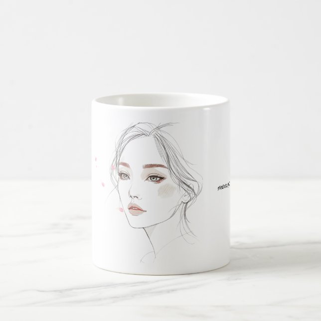 MemoryUs Portrait Mug – Minimal Art Coffee Cup (Center)