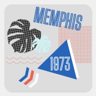 Memphis 1973 80s Memphis Postmodern Style Square Sticker