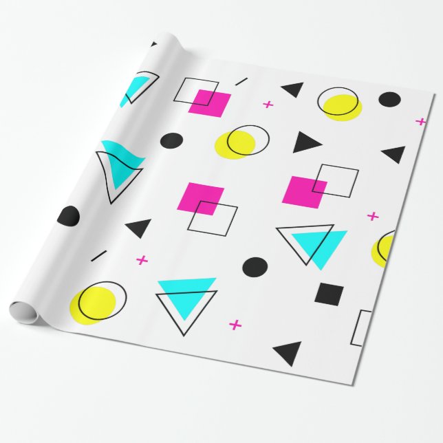 Memphis 80"s Design Wrapping Paper (Unrolled)