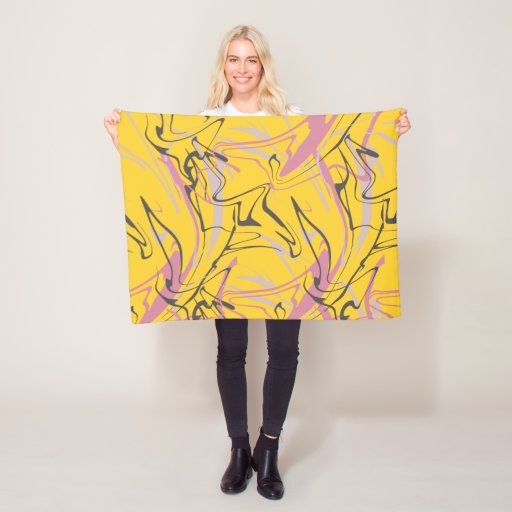 Image of Memphis Abstract Pattern Fleece Blanket