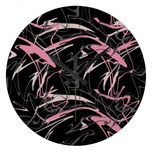 Image of Memphis Abstract Pattern Large Clock