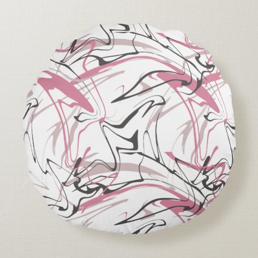 Image of Memphis Abstract Pattern Round Cushion