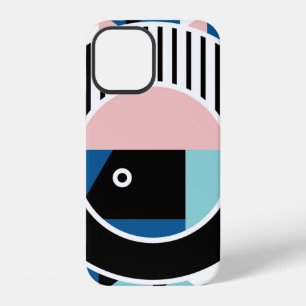 Memphis abstract poster design. Face geometric mak iPhone 12 Case