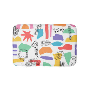 Memphis Art: Grunge Surface Design Bath Mat