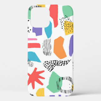 Memphis Art: Grunge Surface Design iPhone 12 Case