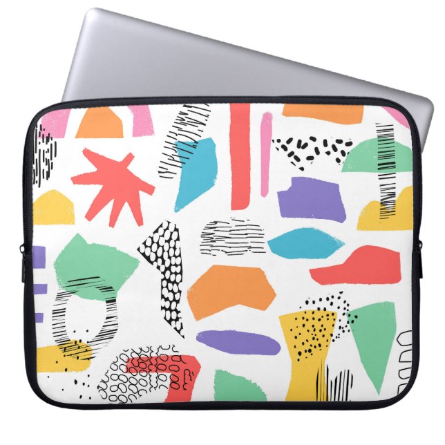 Memphis Art: Grunge Surface Design Laptop Sleeve (Front)