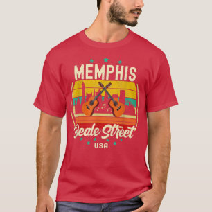 Memphis Beale Street Blues Music Vintage Guitar Mu T-Shirt