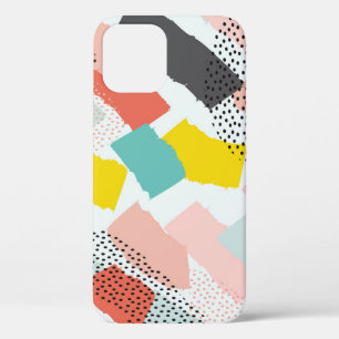 Memphis brush strokes: vintage pattern. iPhone 12 case