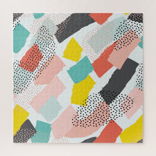 Memphis brush strokes: vintage pattern. jigsaw puzzle (Vertical)