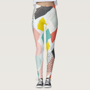 Memphis brush strokes: vintage pattern. leggings