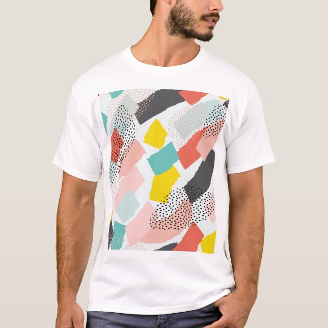 Memphis brush strokes: vintage pattern. T-Shirt (Front)