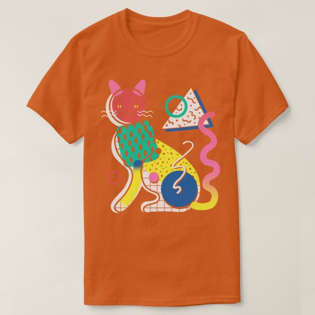 Memphis Cat Design  T-Shirt (Design Front)