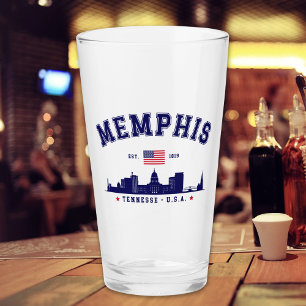 "Memphis– Cheers to 1819 & the Bluff City" Glass