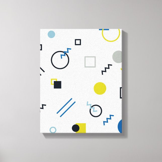 Memphis, cool, trendy, modern geometric art canvas print (Front)