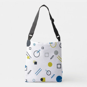 Memphis, cool, trendy, modern geometric art crossbody bag