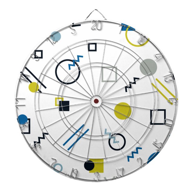Memphis, cool, trendy, modern geometric art dartboard (Front)