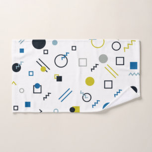 Memphis, cool, trendy, modern geometric art hand towel