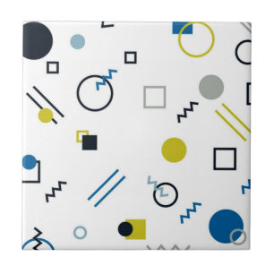 Memphis, cool, trendy, modern geometric art tile