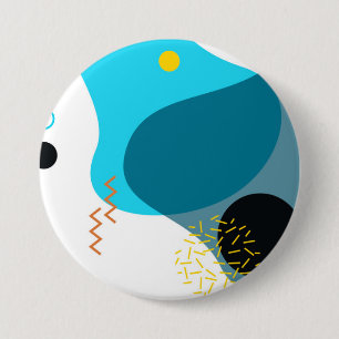 Memphis, cool, trendy, urban, modern illustration 7.5 cm round badge