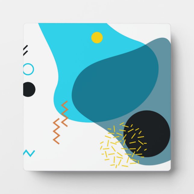 Memphis, cool, trendy, urban, modern illustration plaque (Front)