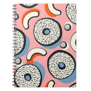 Memphis cute seamless pattern notebook