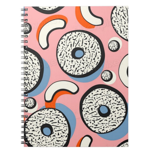 Memphis cute seamless pattern notebook (Front)
