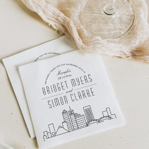 Memphis Deco Skyline   Wedding Event Napkins