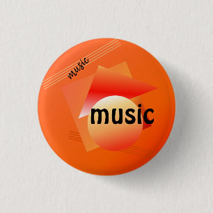 memphis design style. 3 cm round badge